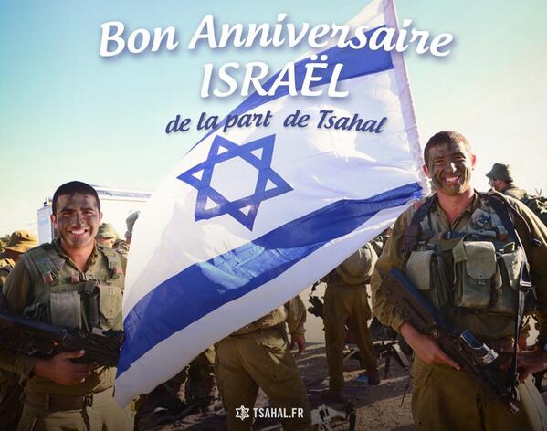 Tsahal_IDF's tweet photo. Bon Anniversaire Israël ! #YomHaatsmaout http://t.co/TiAJdC0Qrc