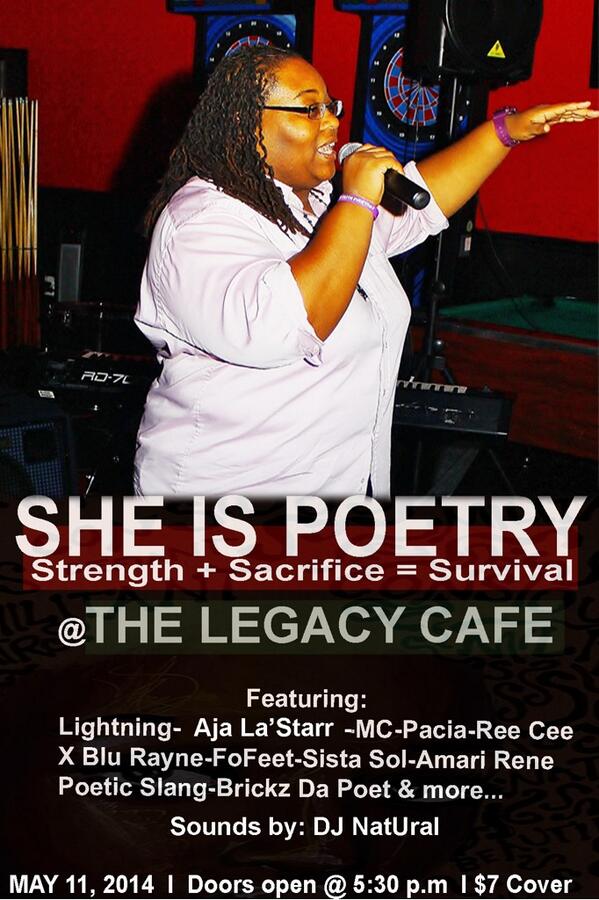 gotrefuge's tweet photo. She Is Poetry on May 11th hosted by Aja LaStarr featuring an all women lineup of St Louis poets #poetry #mothersday http://t.co/TQbG1Gu4gX