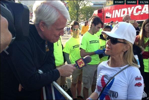 PinkandBluefor2's tweet photo. Thanks to @ScottWTHR and @WTHRcom for coverage of @olivianj and @PinkandBluefor2 at the @500Festival 5K! http://t.co/LIOoQ9s3YD