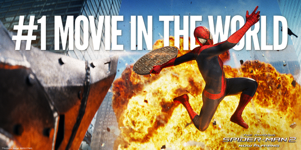 SpiderManMovie's tweet photo. Thanks for making The Amazing #SpiderMan 2 the #1 movie WORLDWIDE! Sincerely, Your friendly global Spider-Man. http://t.co/UdGylS9Ohd