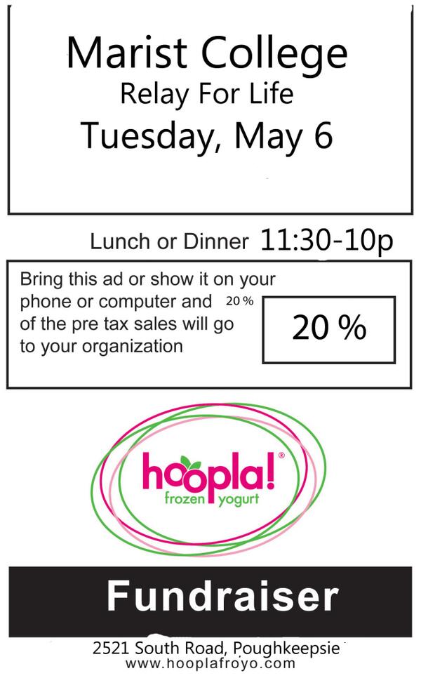 RedFoxRelay's tweet image. TOMORROW is our fundraiser at Hoopla! stop by for some delicious frozen yogurt!