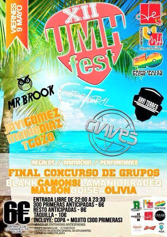 XaviTorresDj's tweet photo. Proximo evento en #5RedRoom el XII UMH FEST. Ya tenemos fecha, nos vemos el 9 de Mayo! http://t.co/Gn5o7ulqlX