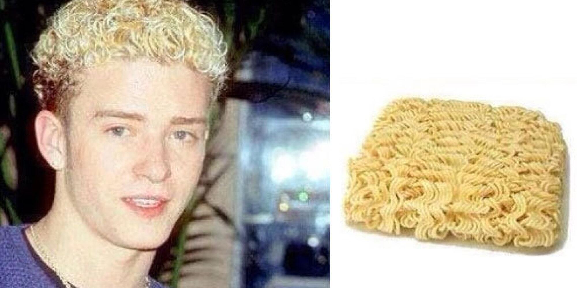 HuffPost Taste on Twitter: "Oh hey, remember when Justin Timberlake had ramen noodle hair? Yeah, we do too. http://t.co/KYodXD5Vwb" / Twitter