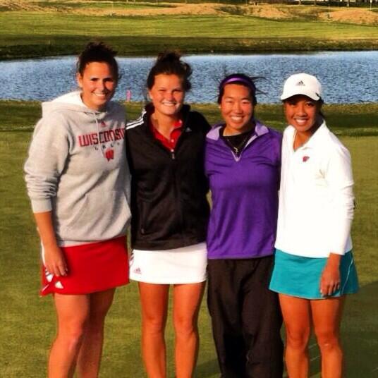BadgerWGolf's tweet photo. Final practice round b4 regionals. Thanks @legendbergamont forgetting us out... Course was great! #Badgers #4underpar http://t.co/0knDdAHOUh
