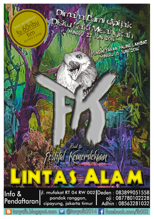 tanyafk2014's tweet photo. dibuka pendaftaran untuk "lintas alam" http://t.co/8nXYKSGeTx