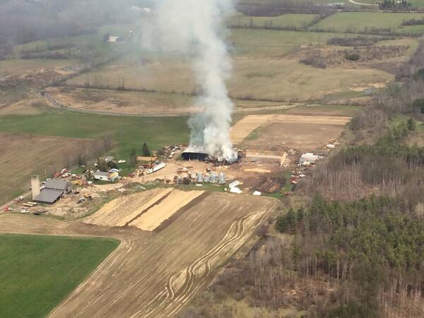 Barn fire near Rockton and African Lion Safari