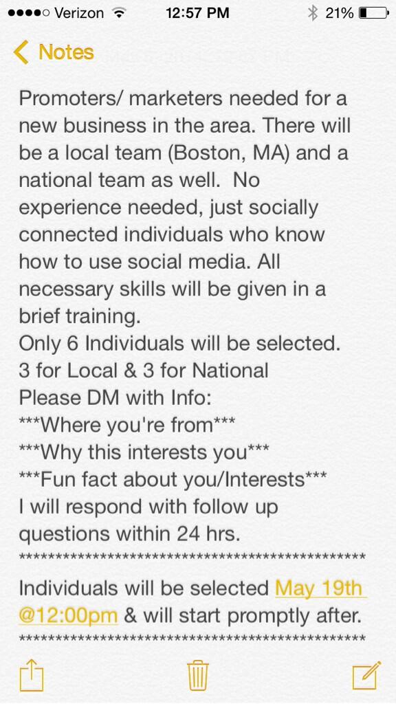 YPRRelationship's tweet photo. Promotors / Marketers needed. Only 6 will be selected. Read carefully, and DM me with info and questions. http://t.co/nld4WaefYd