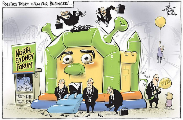 RichardTuffin's tweet photo. Just perfect. "@Doclach: Bwahaha "Open for Business". The Libs sure are! @davpope #auspol #cashforchat http://t.co/JI1UU0BAxn"