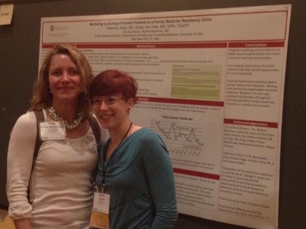 UofU_FMRes's tweet photo. Sonja Van Hala and @alanamjonat changing the world #stfm14 http://t.co/9SGBDUAb35