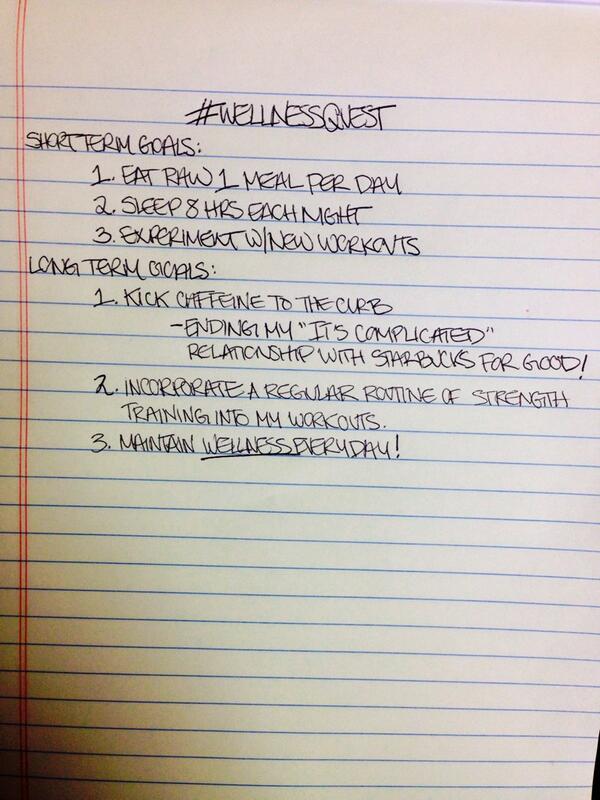 lisapriceinc's tweet image. Day 1: Write 3 short term and 3 long term health goals. #wellnessquest