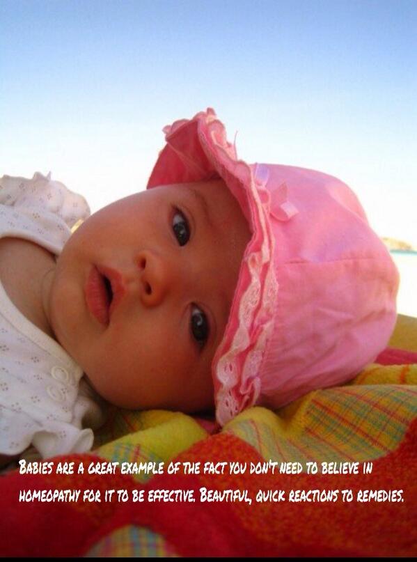 4Homeopathy's tweet photo. Babies are a great example - you don't need to believe in homeopathy for it to be effective. #homeopathyhour http://t.co/kFd4F74dI0
