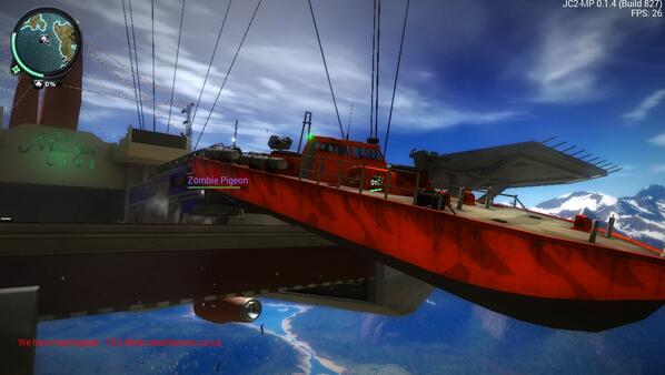 GayStation64's tweet image. Pushing a boat off the Mile High Club. #justcause2multiplayer