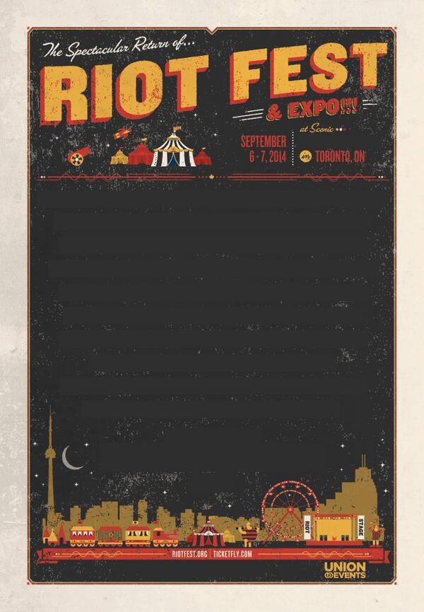RiotFest's tweet photo. Dear Toronto. Tomorrow at 8am EDT... http://t.co/PsOxzTpCRj