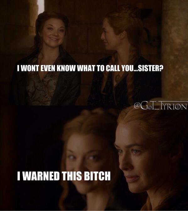 GoT_Tyrion's tweet photo. Hell hath no fury like Cersei scorned... @GameOfThrones http://t.co/LhJFjIJGe4