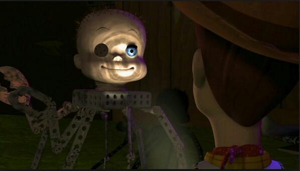 simonelily's tweet image. Spencers new girl on MIC looks soo much like that terrifying thing on toy storey !!