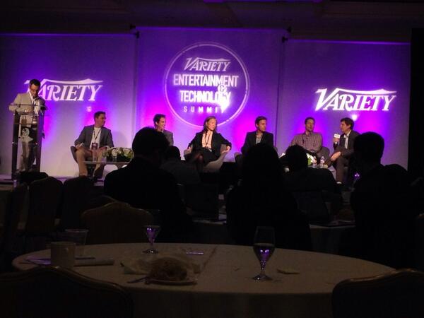 geoffvague's tweet photo. .@zanev @awallenstein @hardie @LisaHsia @irarube @Variety #enttechsummit 'Innovating the Interactive Experience' http://t.co/tcFIgWSO8O