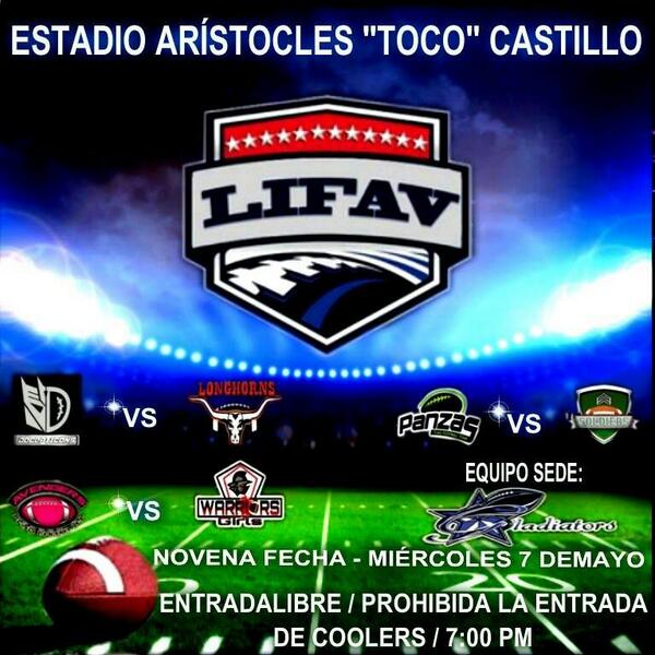 Y sigue la jornada de lifav, este miercoles 7  desde las 6pm la sede de las <a href="/gladiatorsflag/">Gladiators Flag</a>