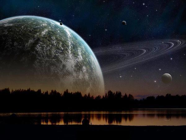 If Saturn was as close as the moon, this is what you would see at night! #WTF