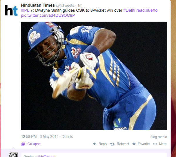 absolutelyjoan's tweet photo. Epic fail :P :P :P #MakesMeSmile #IPL http://t.co/eujcexHabA
