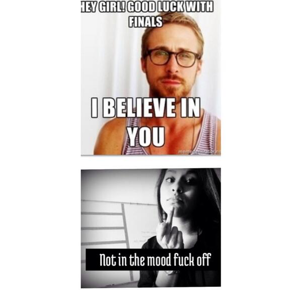 Simply you could be the hottest man alive but finals gots me like this . 👊💥
