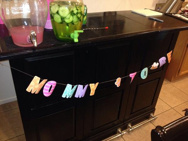 Hosted my first baby shower last night. I put the 'mommy to be' sign on the bar. #bestbabyshowerever