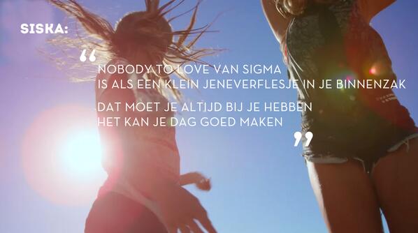 stubru's tweet photo. Siska over Nobody To Love van Sigma: http://t.co/vXoUeB0J7q
