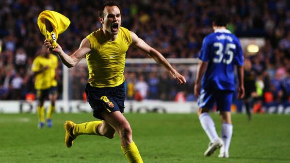 DeportesCuatro's tweet photo. Hoy se cumplen cinco años del "Iniestazo" en Stamford Bridge. Lo recordamos en #DeportesCuatro 14:53h http://t.co/w8eewhi7fm