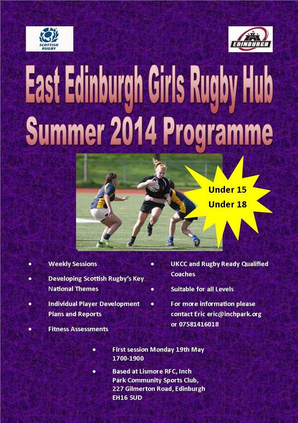 EJones80's tweet photo. Want an escape after #exams in #Edinburgh, looking to develop #rugby skills or #getfit through the Summer. Sign up http://t.co/rxEfxZI4ok