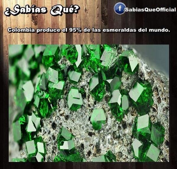 Sabias__que_'s tweet photo. #SabiasQue Colombia produce el 95% de esmeraldas en el mundo http://t.co/3dawL31vv5