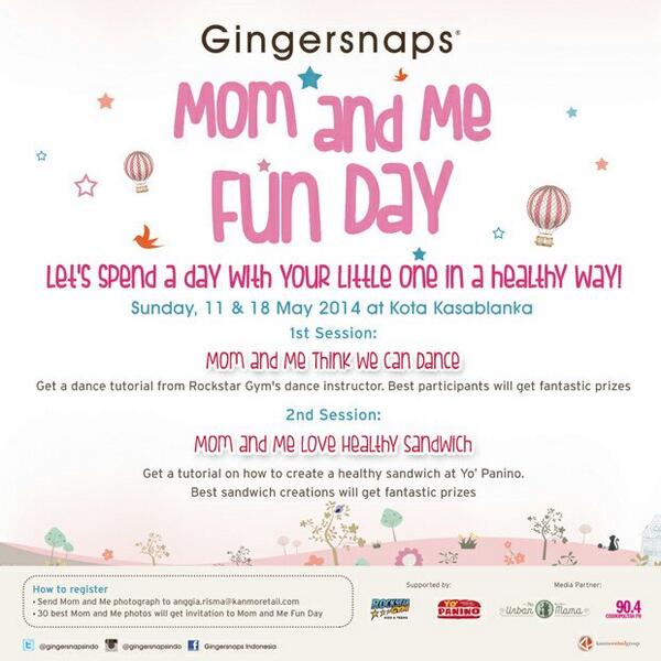 Info @GingersnapsIndo Mom and Me Fun Day <a href="/kotakasablanka/">Kota Kasablanka</a> 11 &amp; 18 Mei 2014: theurban.us/gsnap