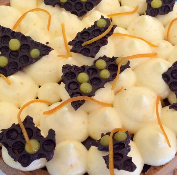 Twee overheerlijke Taartjes gemaakt, Cheesecake met Druiven en Pure chocolade met Sinaasappel mousse.