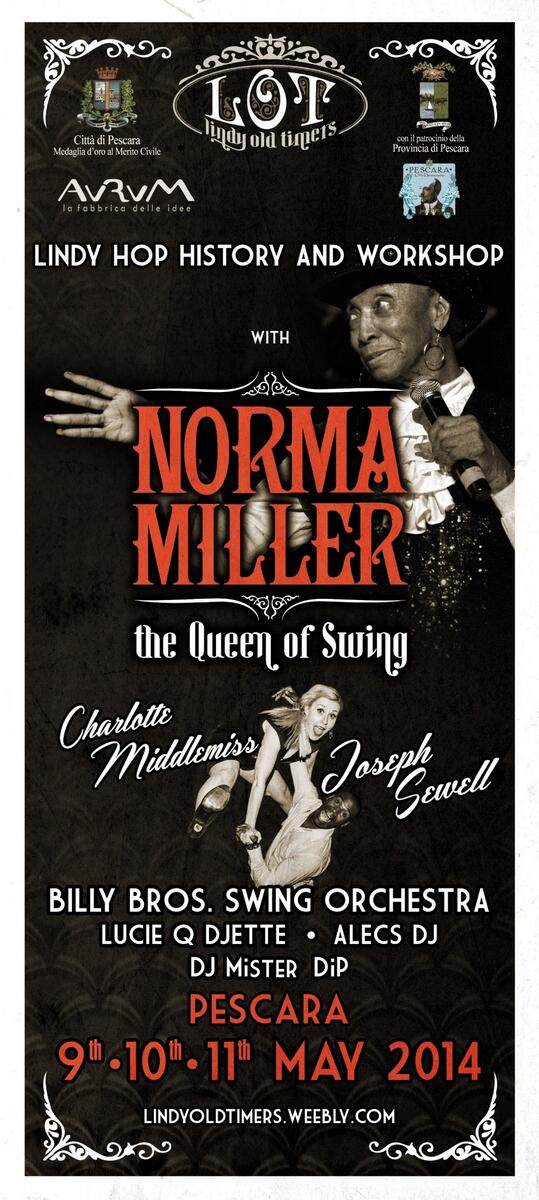 AurumPE's tweet photo. NORMA MILLER The Queen of Swing  9 – 10 – 11 maggio 2014 – PESCARA
Conferenza Stampa venerdì 9 - h 11.30 @AurumPE http://t.co/I9DUXK9Bj5