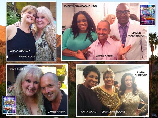 James Arena (@jamesarenanow) on Twitter photo A spectacular weekend in Palm Springs at First Ladies of Disco show & behind scenes! <a href="/MsEvelynCKing/">Evelyn C. King</a> @mslindaclifford A spectacular weekend in Palm Springs at First Ladies of Disco show & behind scenes! <a href="/MsEvelynCKing/">Evelyn C. King</a> @mslindaclifford
