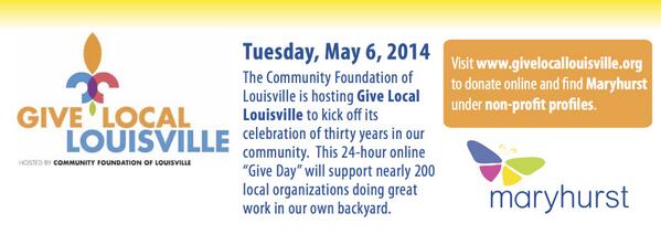 MaryhurstInc's tweet image. Today is the day! It's time to #GiveLocalLouisville! Can you help #Maryhurst? bit.ly/1saSSxO