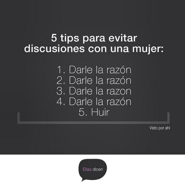 ImagineEc's tweet image. ¿Cuál es el mejor tip para evitar discusiones con una mujer?
#trivia #humor #agenciaimagine