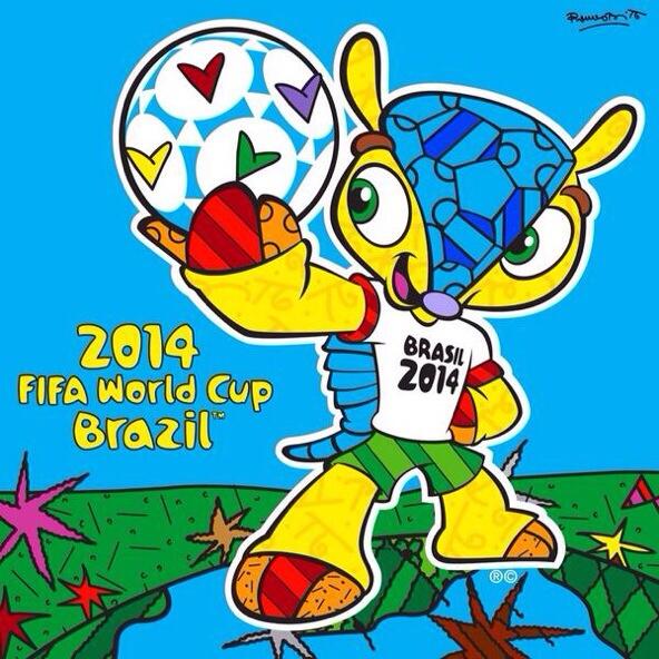 RadioBresil's tweet photo. Découvrez la mascotte de la Coupe du Monde revisitée par @brittopopart http://t.co/Ov0d5DZDb1