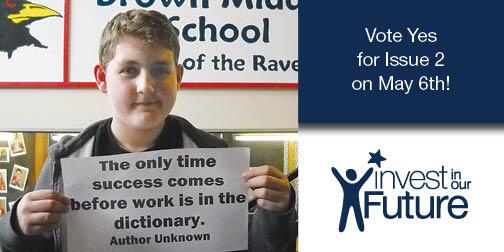 RavennaStrong's tweet photo. Get to the polls &amp; vote yes on Issue 2 to demonstrate that you value education &amp; the benefits it brings http://t.co/bWW89gqsTv