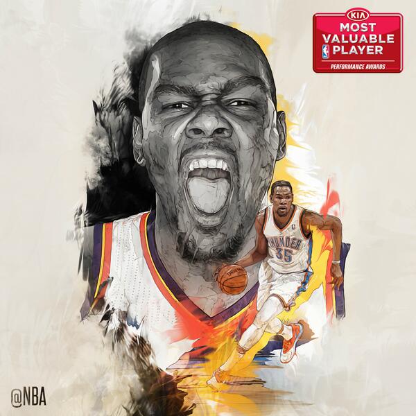 Kevin Durant (@KDTrey5) of the @OKCThunder named 2013-14 @Kia NBA MVP! #KiaMVP