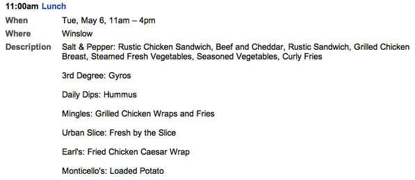 RacerDining's tweet image. See what's for Lunch today.