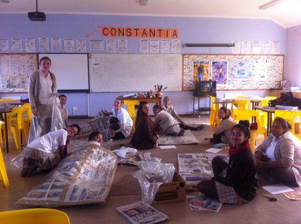 Making sleeping bags for the homeless. Whoop whoop.