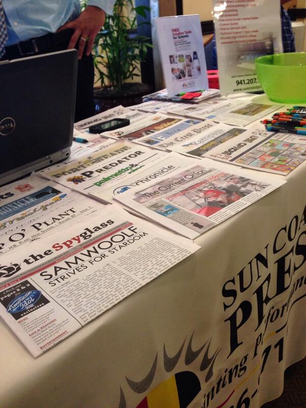 WHSPredator's tweet image. Come take a look at all the different newspaper publications here at FSPA at the Suncoast Press booth 📰