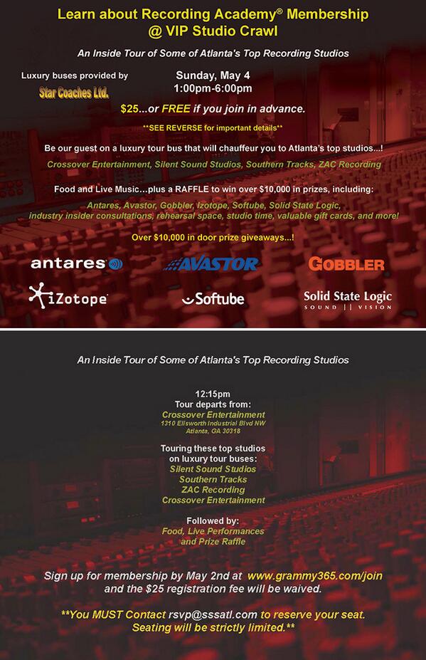 XoverEnt's tweet image. Crossover is participating in the VIP Studio Crawl on Sunday, May 4! RSVP required (rsvp@sssatl.com) for a spot!