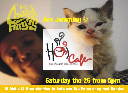 CouchNinjasBand's tweet photo. @Joburgcoza Hey Joburg please join us @CouchNinjasBand and this kitty @hei_cafe this Saturday from 5pm http://t.co/gQtKfEpFNv
