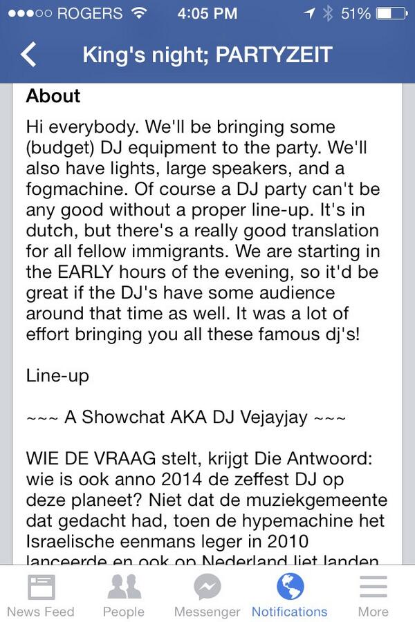 jord031's tweet photo. Sounds like a banger. @homeslice10 #Kingsday2014 http://t.co/mkxVj63zlw
