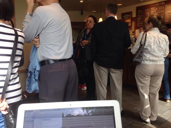 AndreaKColi's tweet photo. When at Peets don't sit at the table by the creamer - you just stare at a lot of butts of those waiting for coffee. http://t.co/1QocgjUPuz