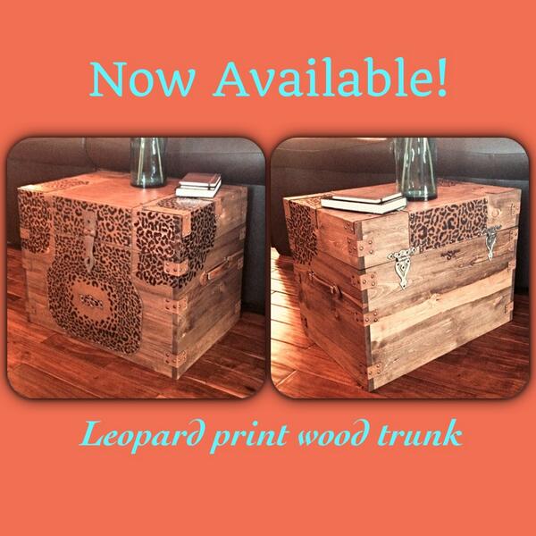 S_Jean_'s tweet photo. Leopard print wood trunk now available!!!  Personalize w/ a monogram.  http://t.co/9EZZOpTRDl http://t.co/g2GTY2XmmC