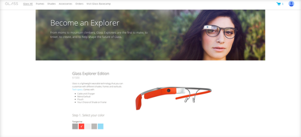CNET's tweet photo. Google has opened up the shopping page for Glass again http://t.co/eVZesgkwGZ http://t.co/hQ7vdFz5oh