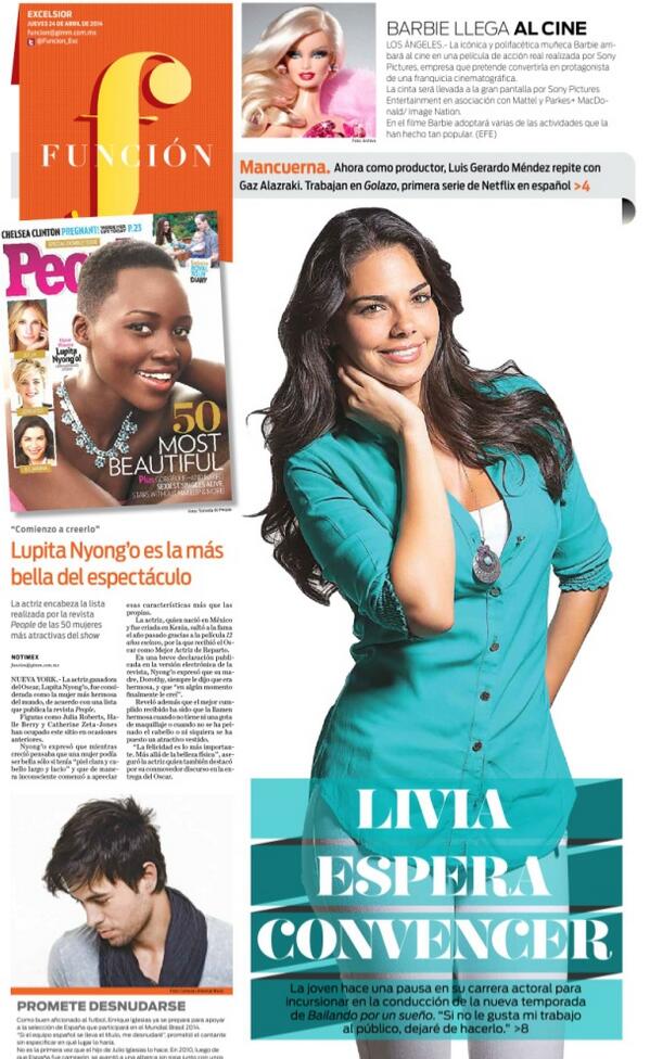 FansLiviaBrito's tweet photo. @LiviaBritoP: Gracias al periódico Excélsior por ponerme en su portada de espectáculos de hoy @Funcion_Exc http://t.co/fDYo2QishI