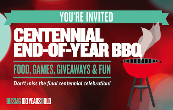 BU_EMBA's tweet photo. Join @BUManagement for the Centennial End-of-Year BBQ tomorrow from 4-6pm in the Metcalf Science Plaza! http://t.co/gXv3tJAKUE