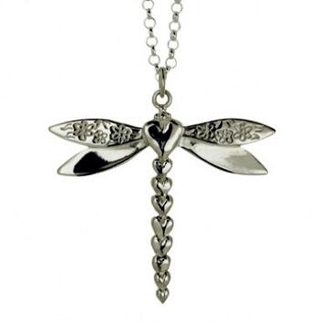 Dragonfly sterling silver necklace <a href="/HSJCowbridge/">High Street Jeweller</a>
